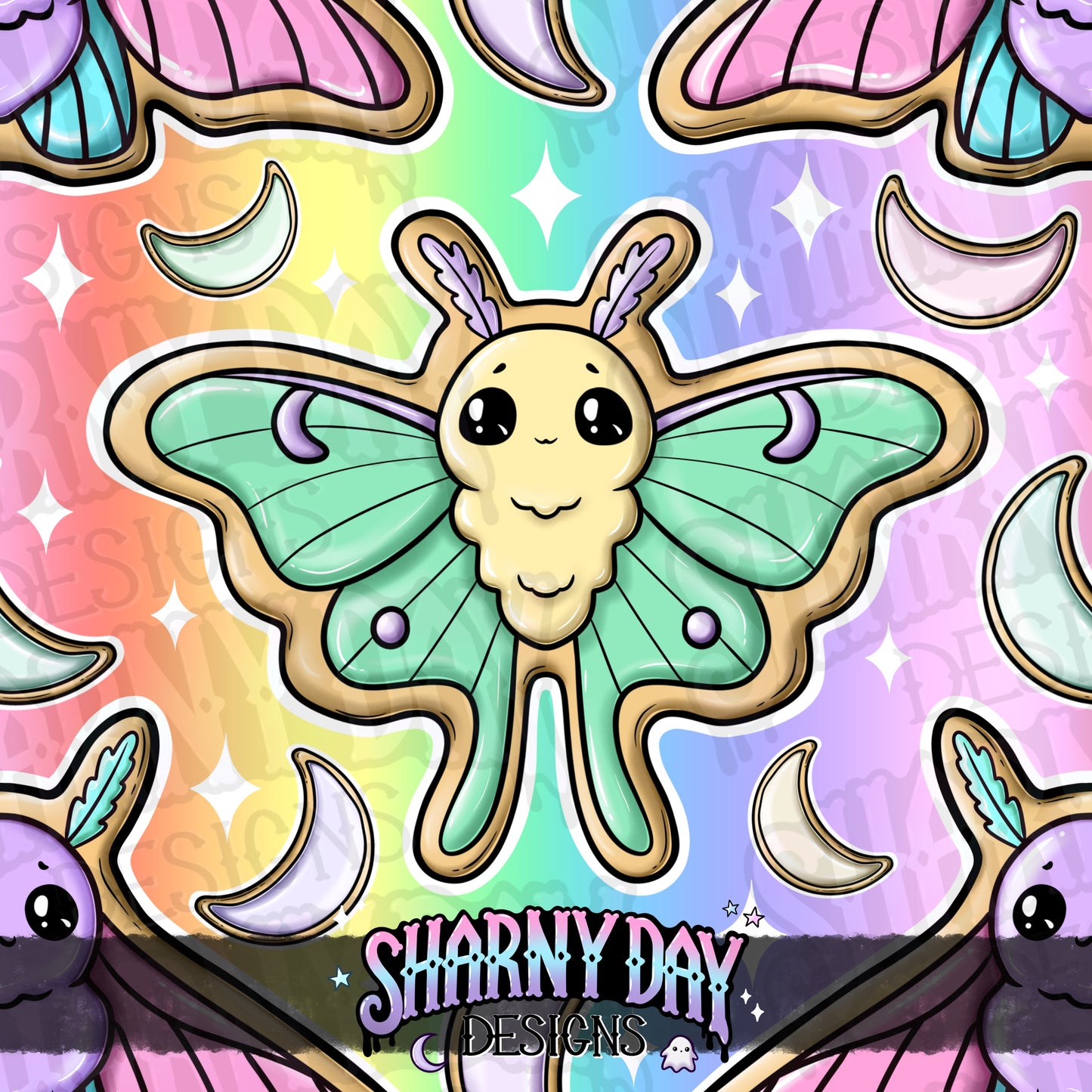 HEXTOBER - Moth Cookies Exclusive Seamless Pattern Design