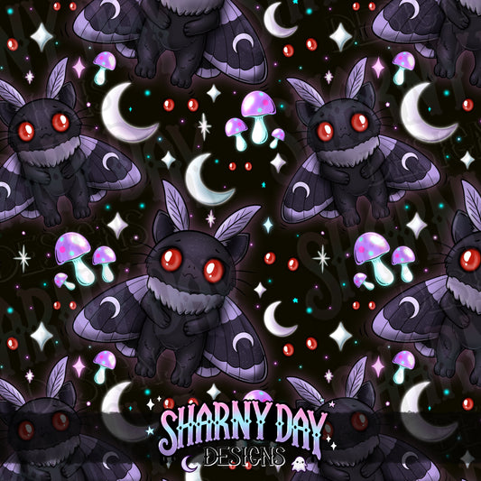 Kitty Mothman Exclusive Seamless Pattern Design