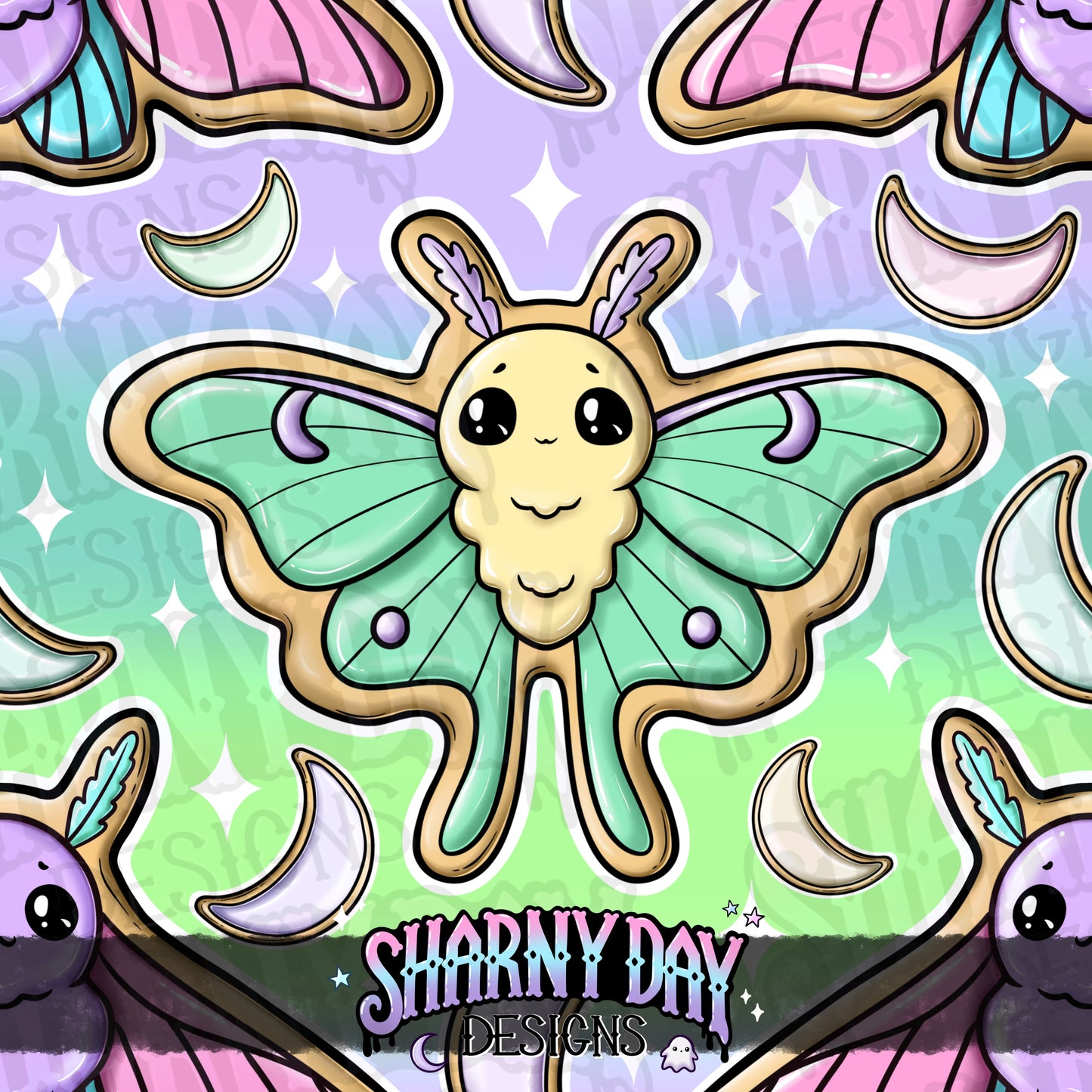 HEXTOBER - Moth Cookies Exclusive Seamless Pattern Design