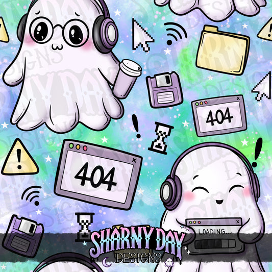 HEXTOBER - Kawaii Nerd Ghosties (digital) - Limited Seamless Pattern Design