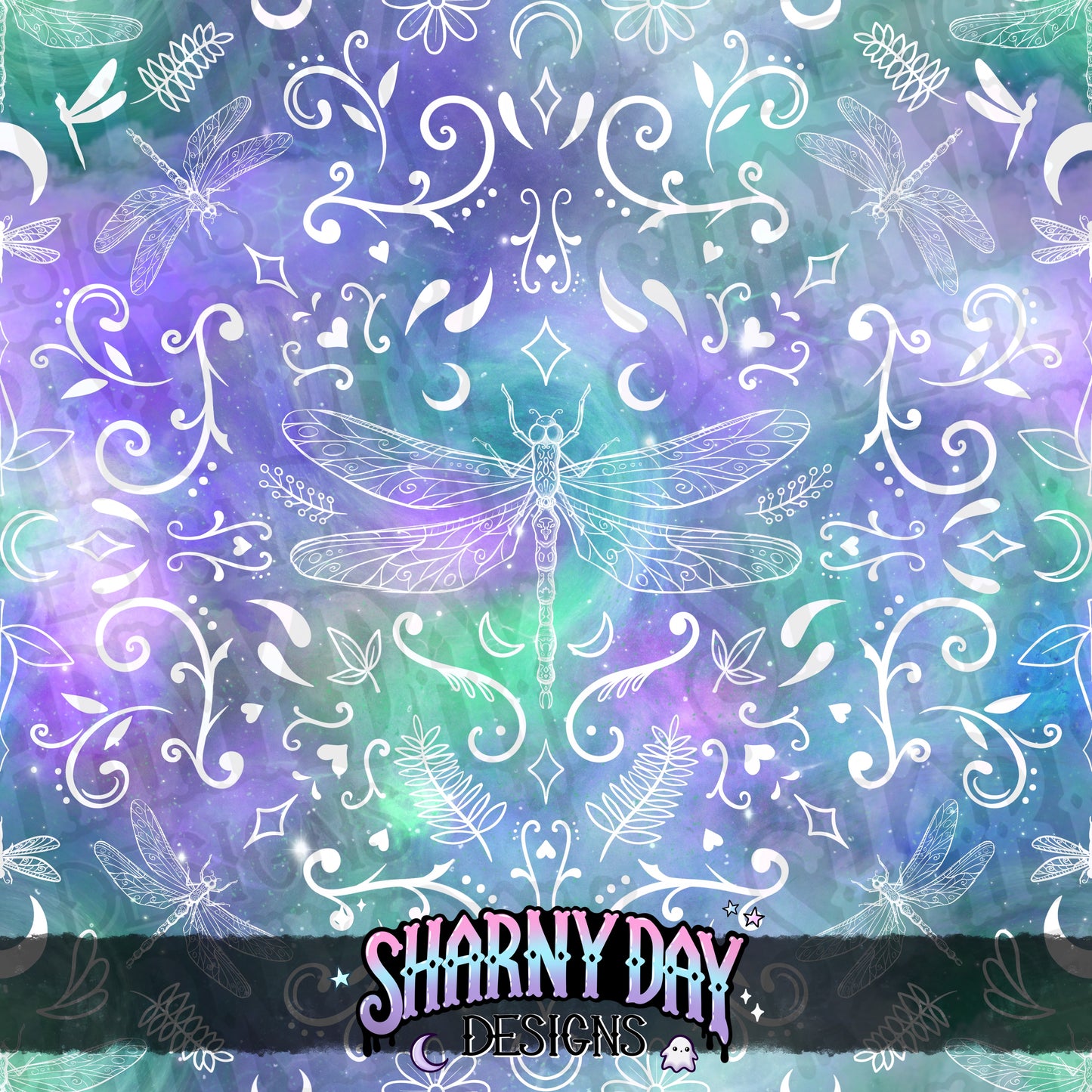 Dragonflies non-exclusive Seamless Pattern Design