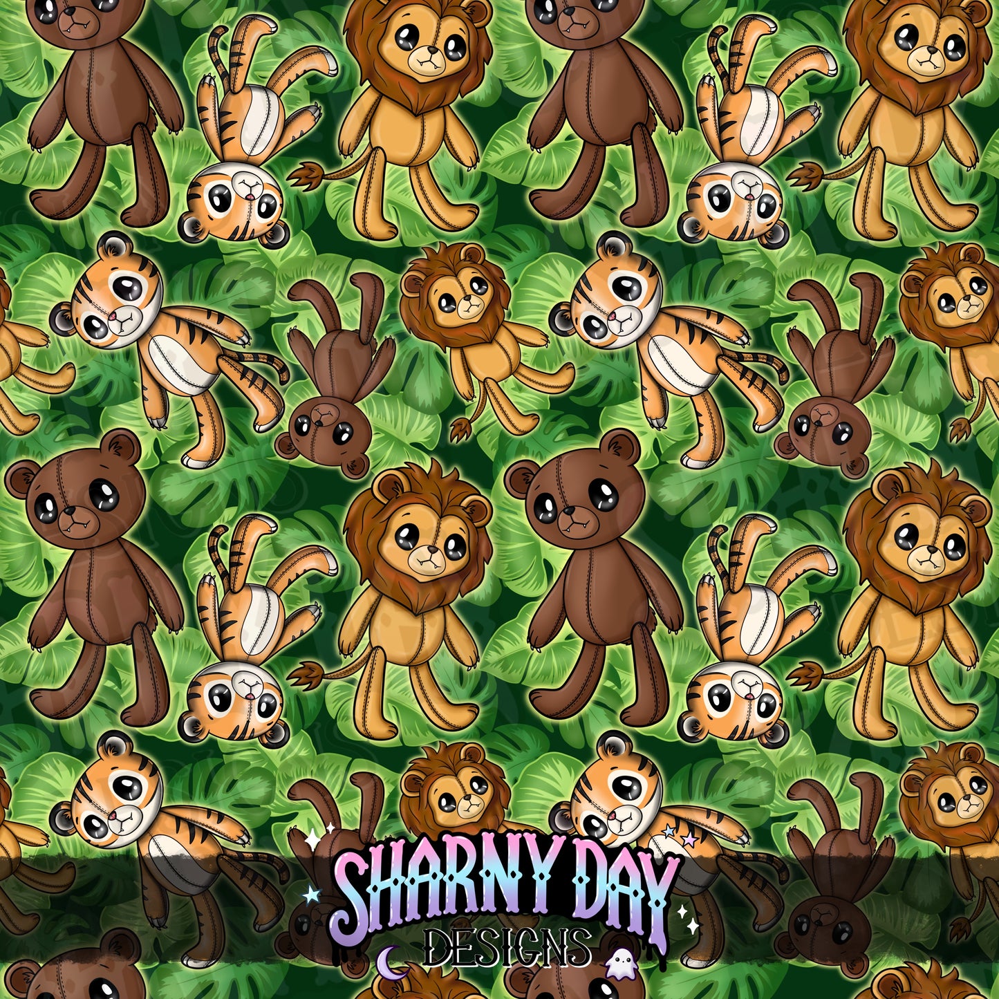 HEXTOBER - Wild Animal Plushies Exclusive Seamless Pattern Design
