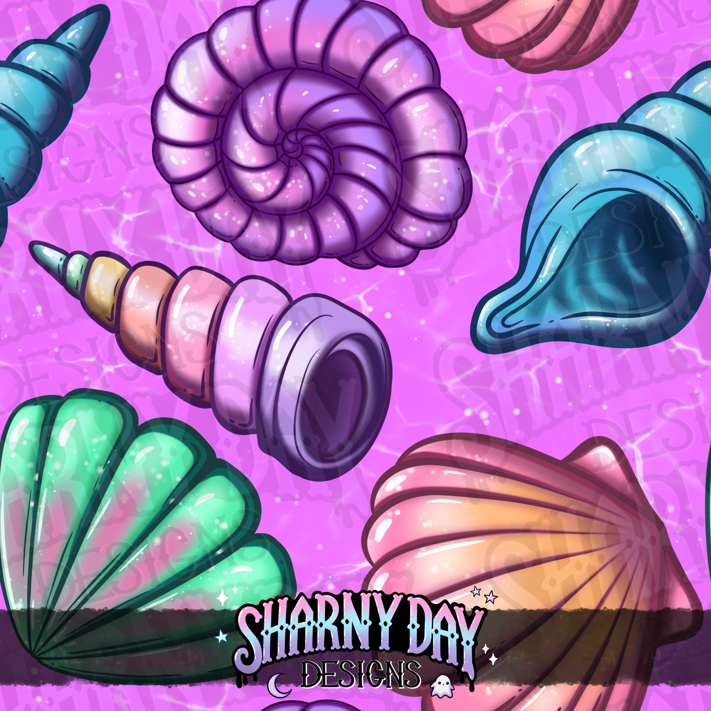 Summer Shells Limited Seamless Pattern