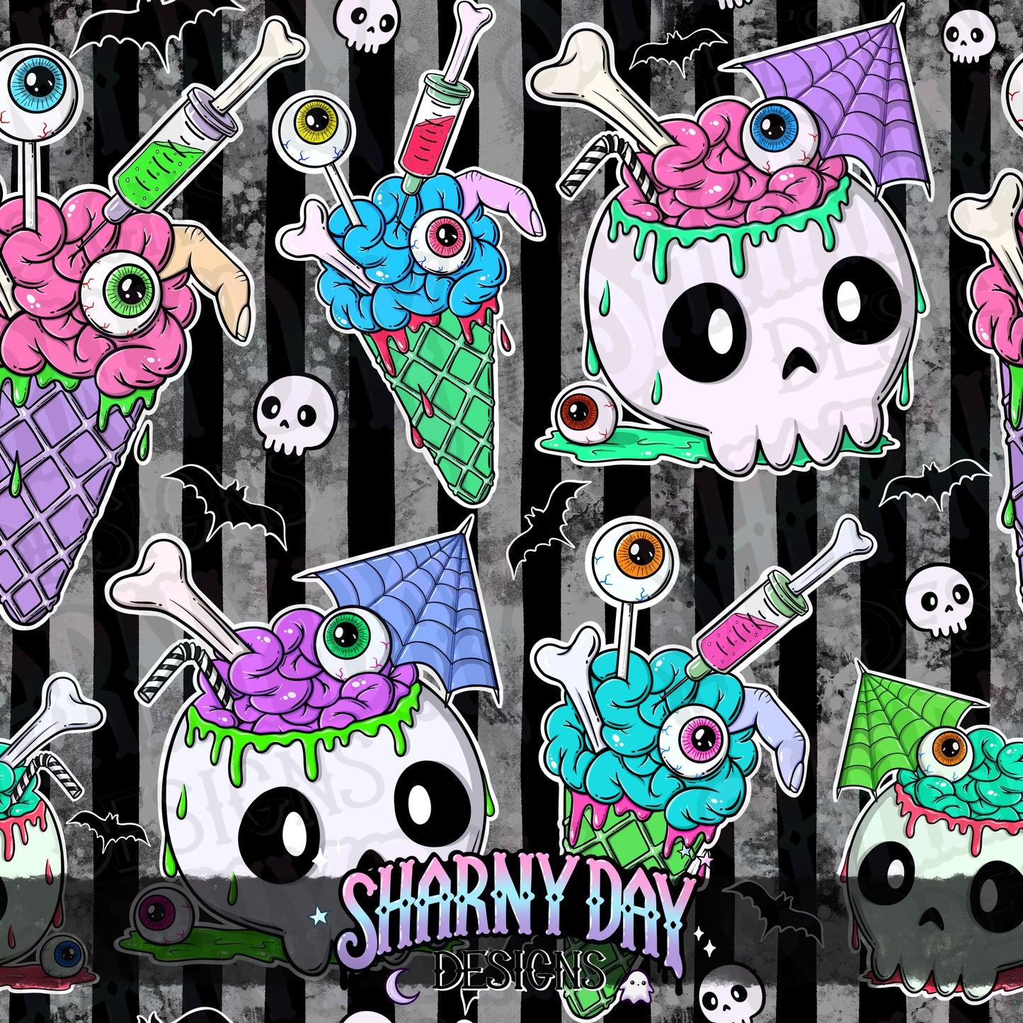 Zombie Sweet Treats Exclusive Seamless Pattern Design