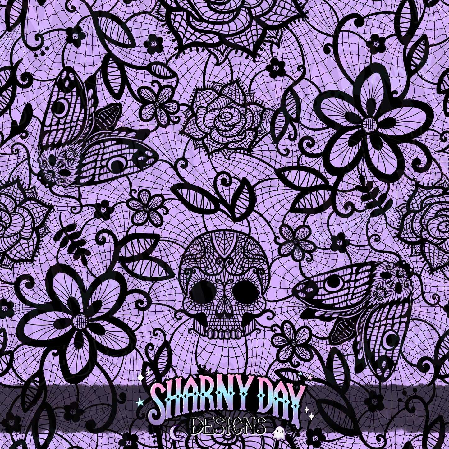HEXTOBER - Gothic Floral Lace non-exclusive Seamless Pattern Design