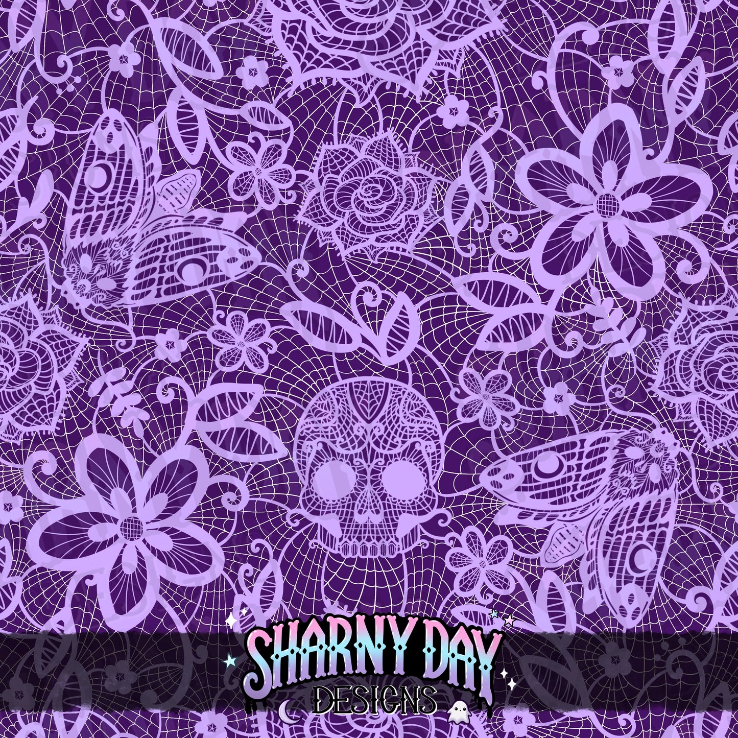 HEXTOBER - Gothic Floral Lace non-exclusive Seamless Pattern Design