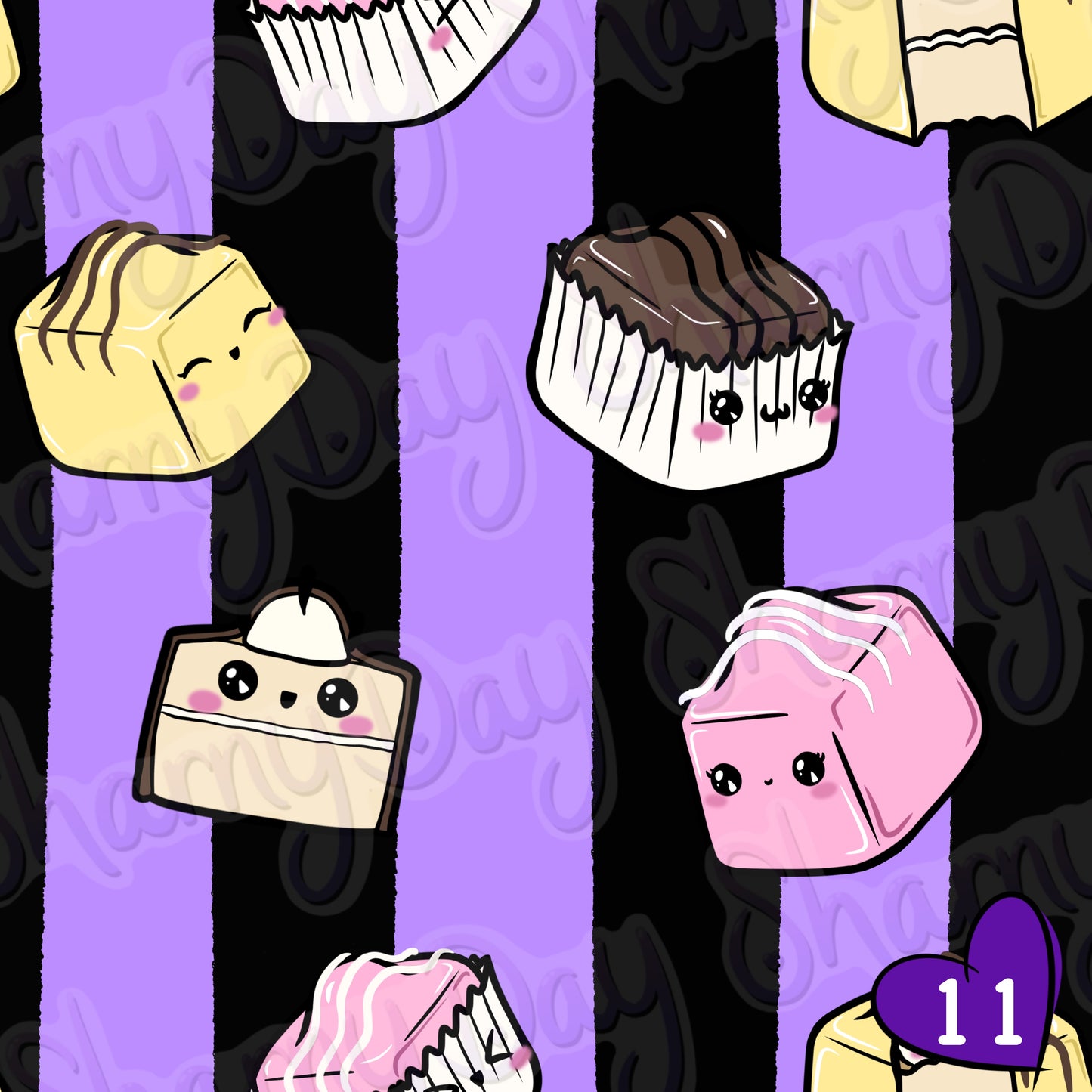 Kawaii Fondant Fancies Exclusive Seamless Pattern