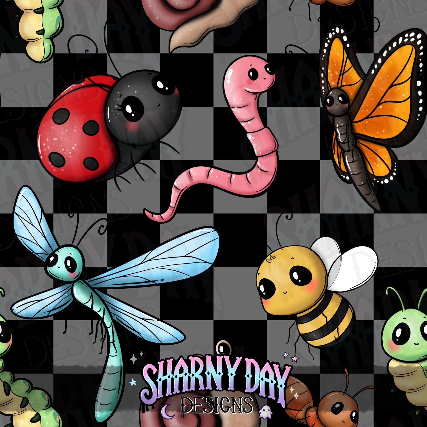 Happy Bugs Exclusive Seamless Pattern Design