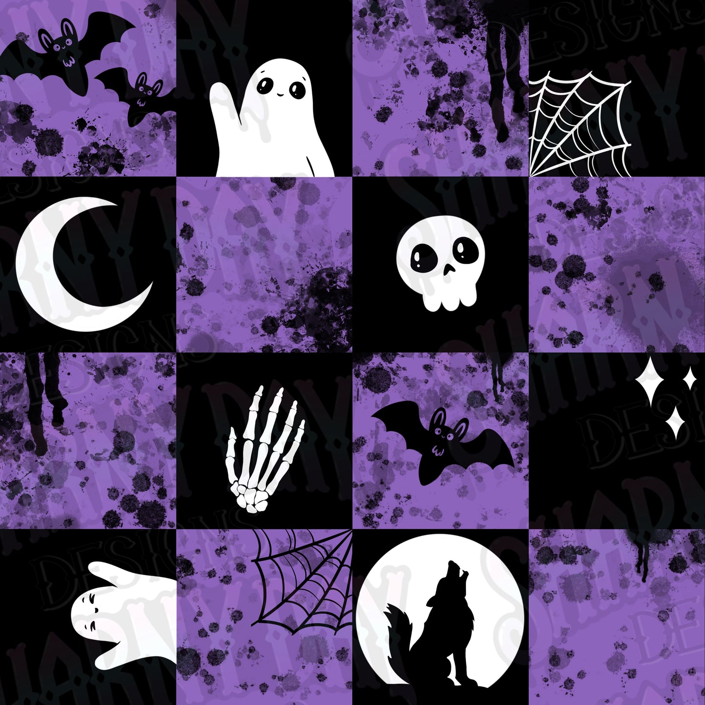 Spoopy Check non-exclusive Seamless Pattern Design