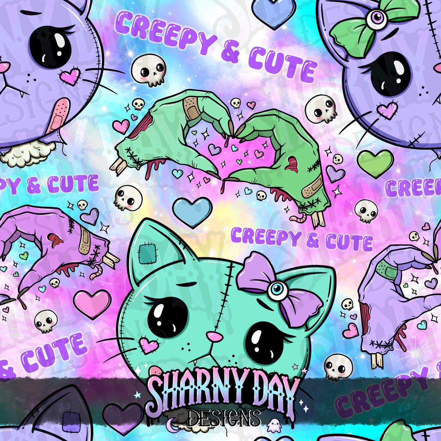 Gurokawa Kitty Exclusive Seamless Pattern Design