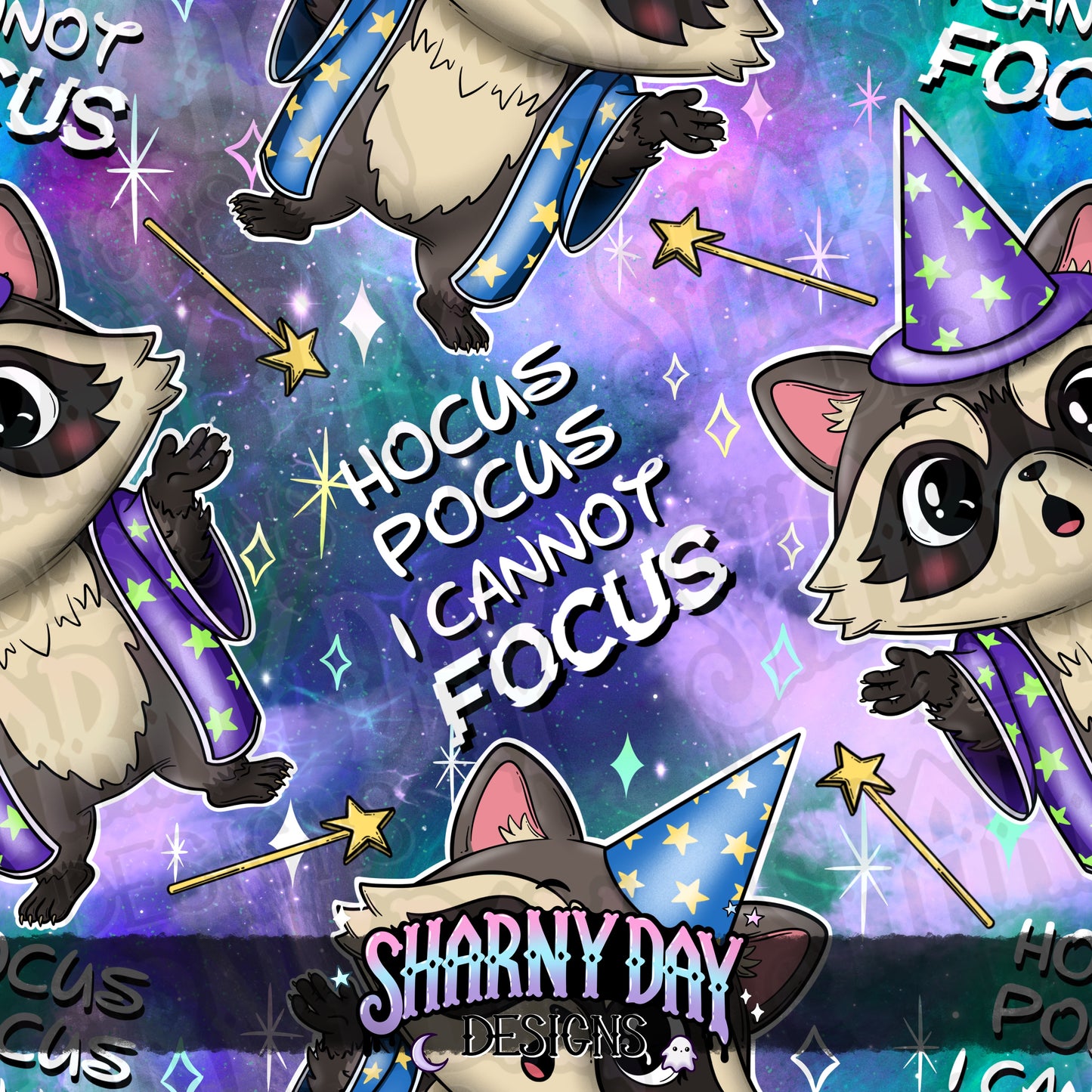 Hocus Pocus I Cannot Focus Exclusive Seamless Pattern Design