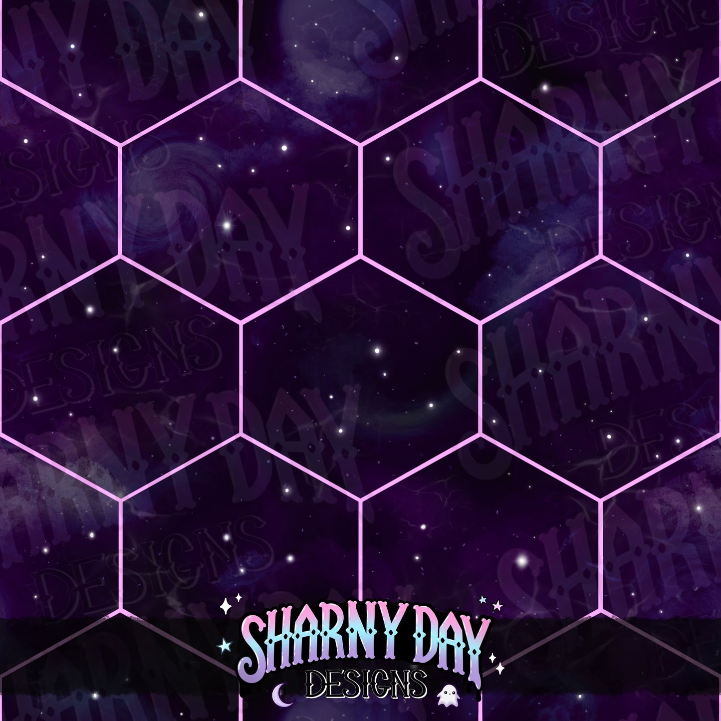 HEXTOBER - Galaxy Honeycomb non-exclusive Seamless Pattern Design