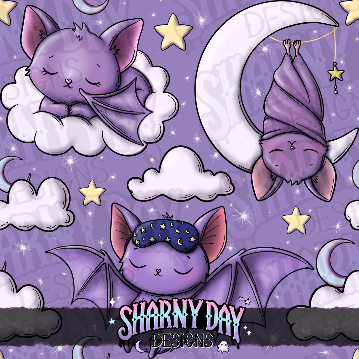 Dreamy Bats Exclusive Seamless Pattern Design