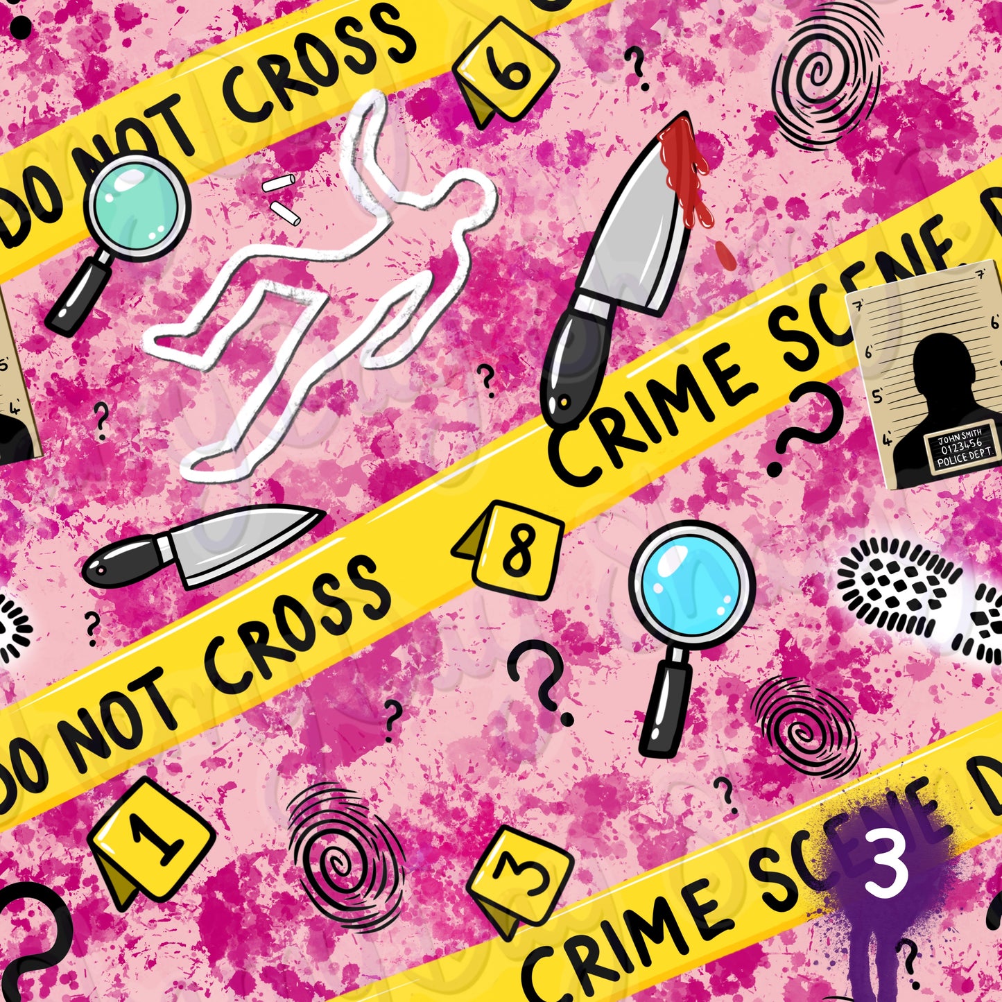 Crime Scene Exclusive Seamless Pattern