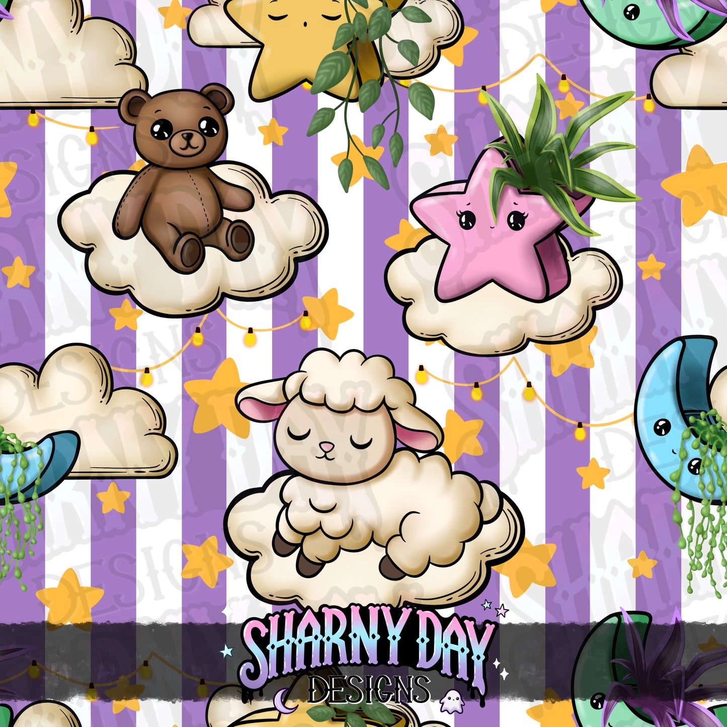 Sleepy Cozy Exclusive Seamless Pattern Design