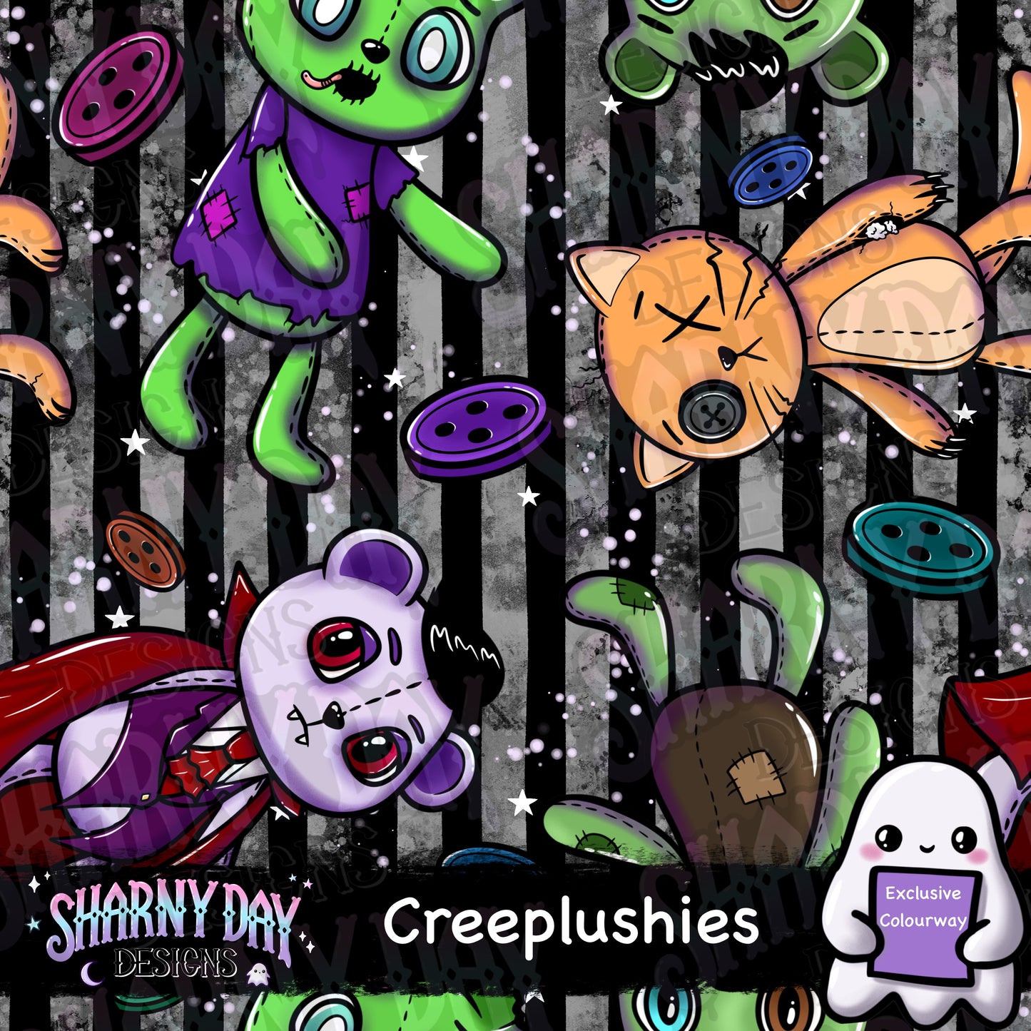 Creeplushies Exclusive Seamless Pattern Design