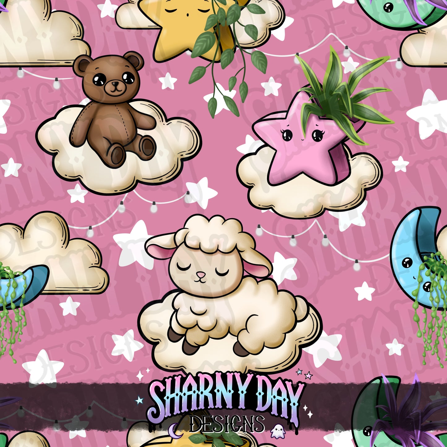 Sleepy Cozy Exclusive Seamless Pattern Design