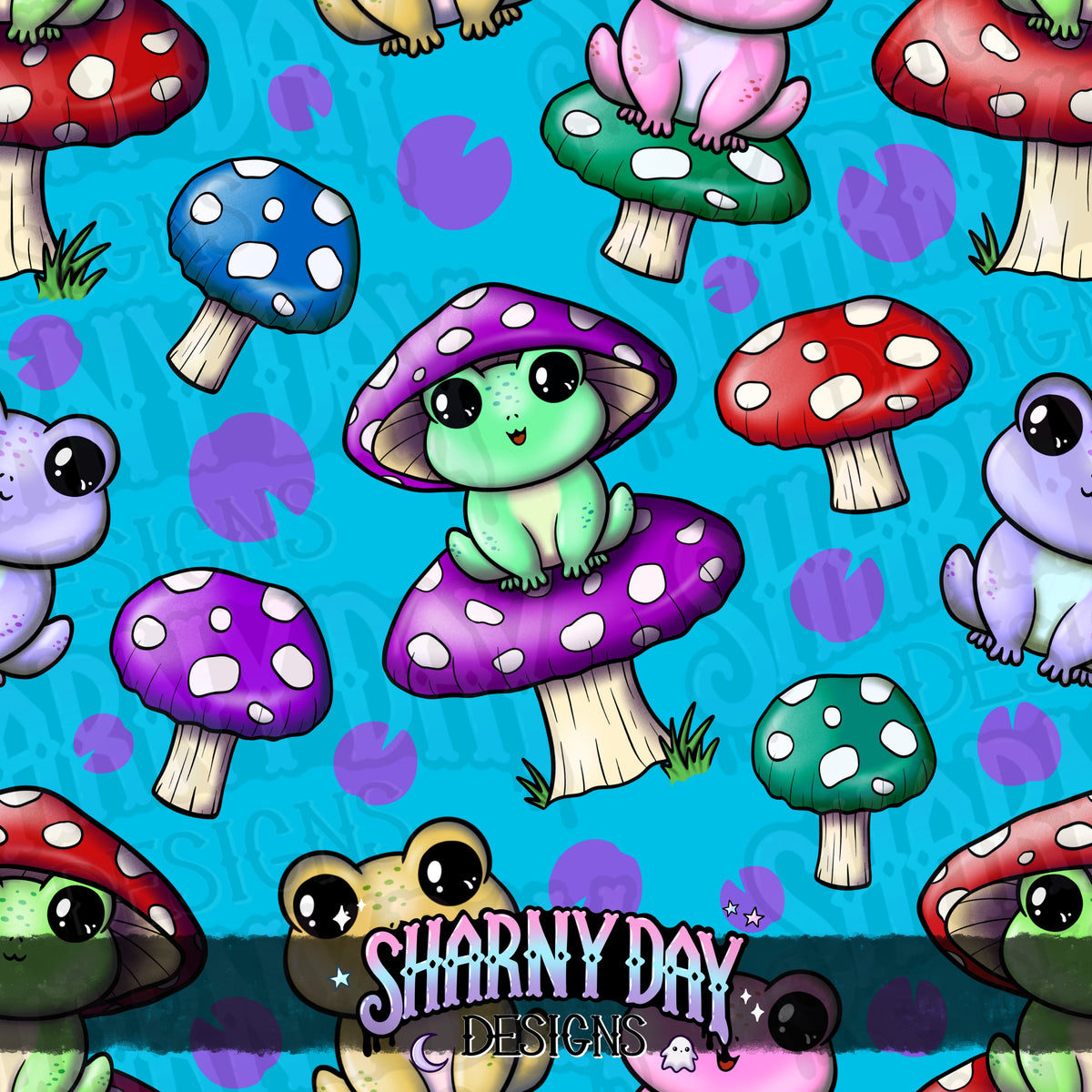 HEXTOBER - This Frog is a Fungi - Exclusive Seamless Pattern Design