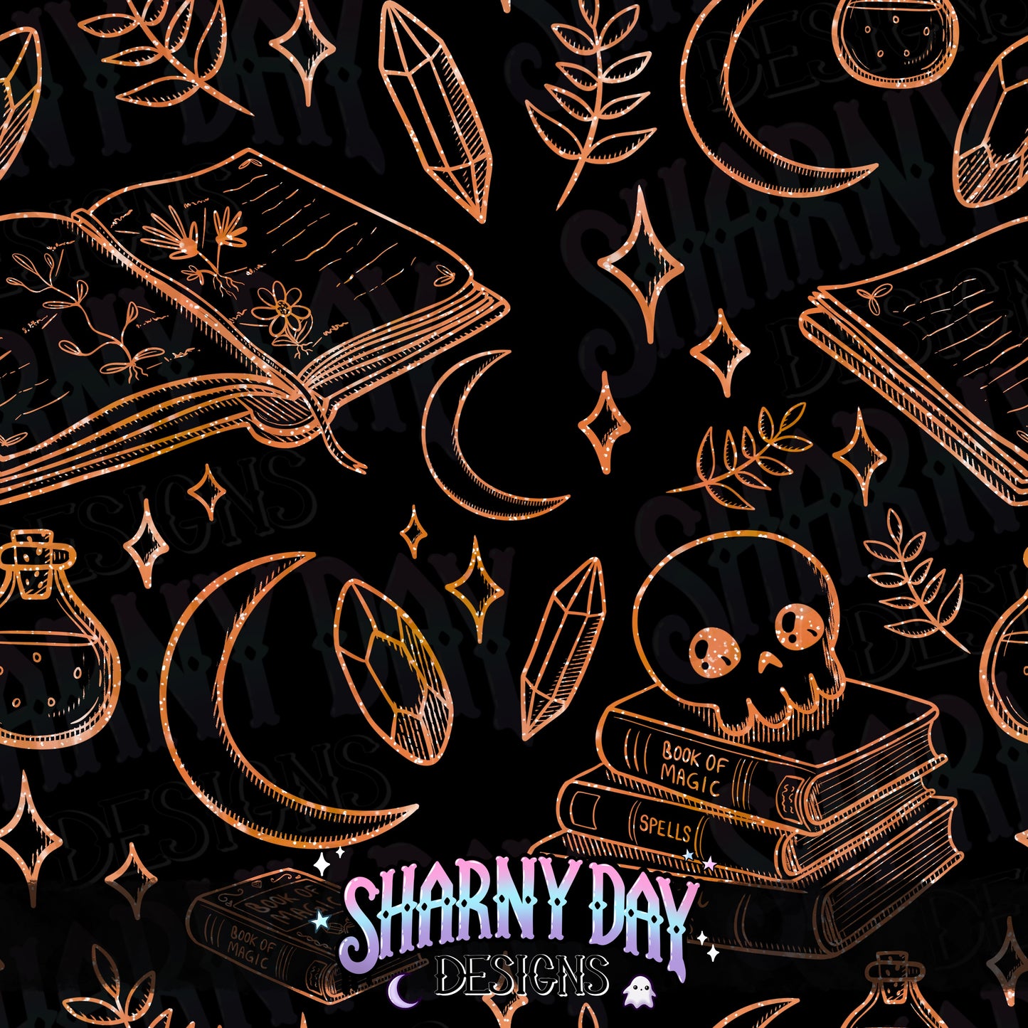 HEXTOBER - Spell Books non-exclusive Seamless Pattern Design