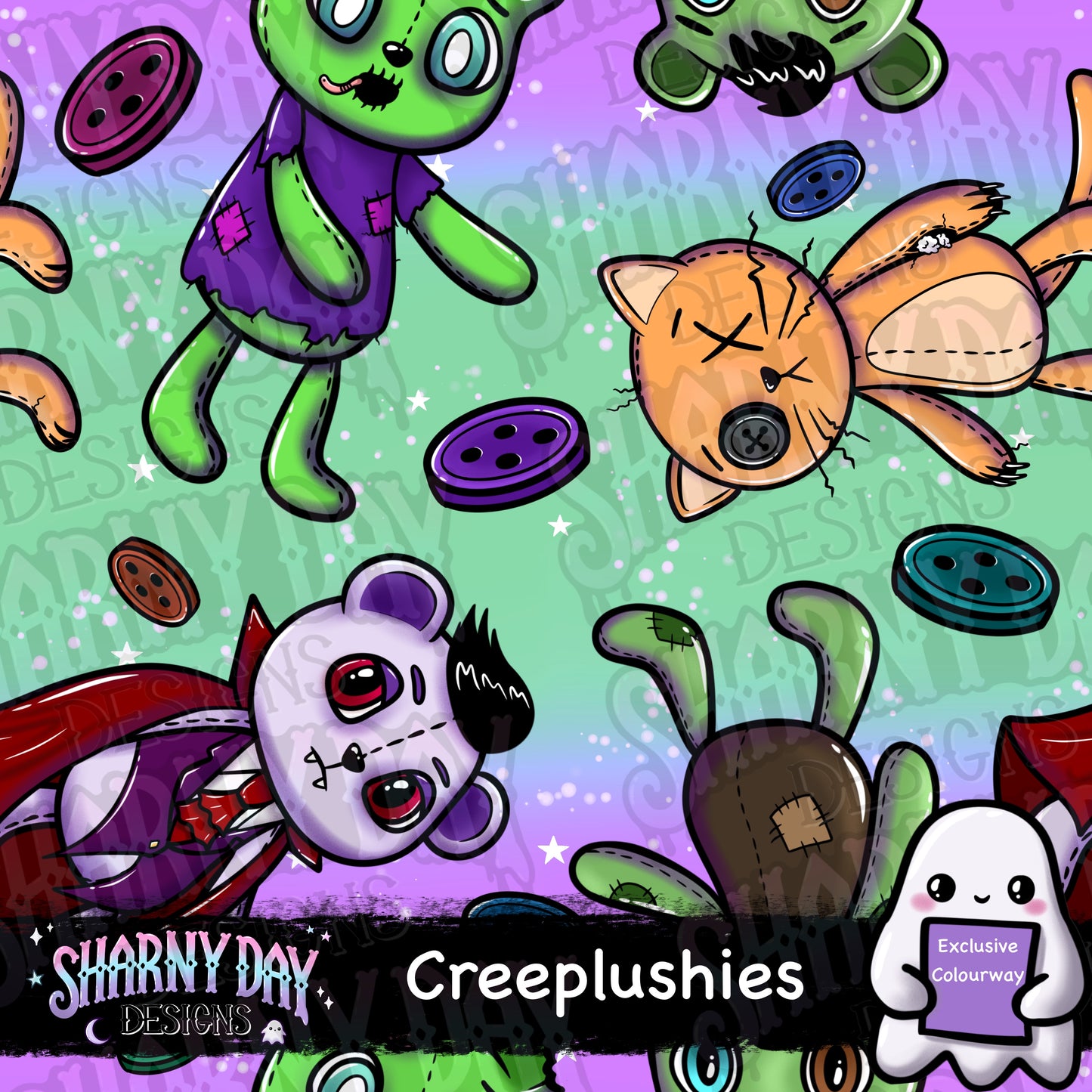 Creeplushies Exclusive Seamless Pattern Design