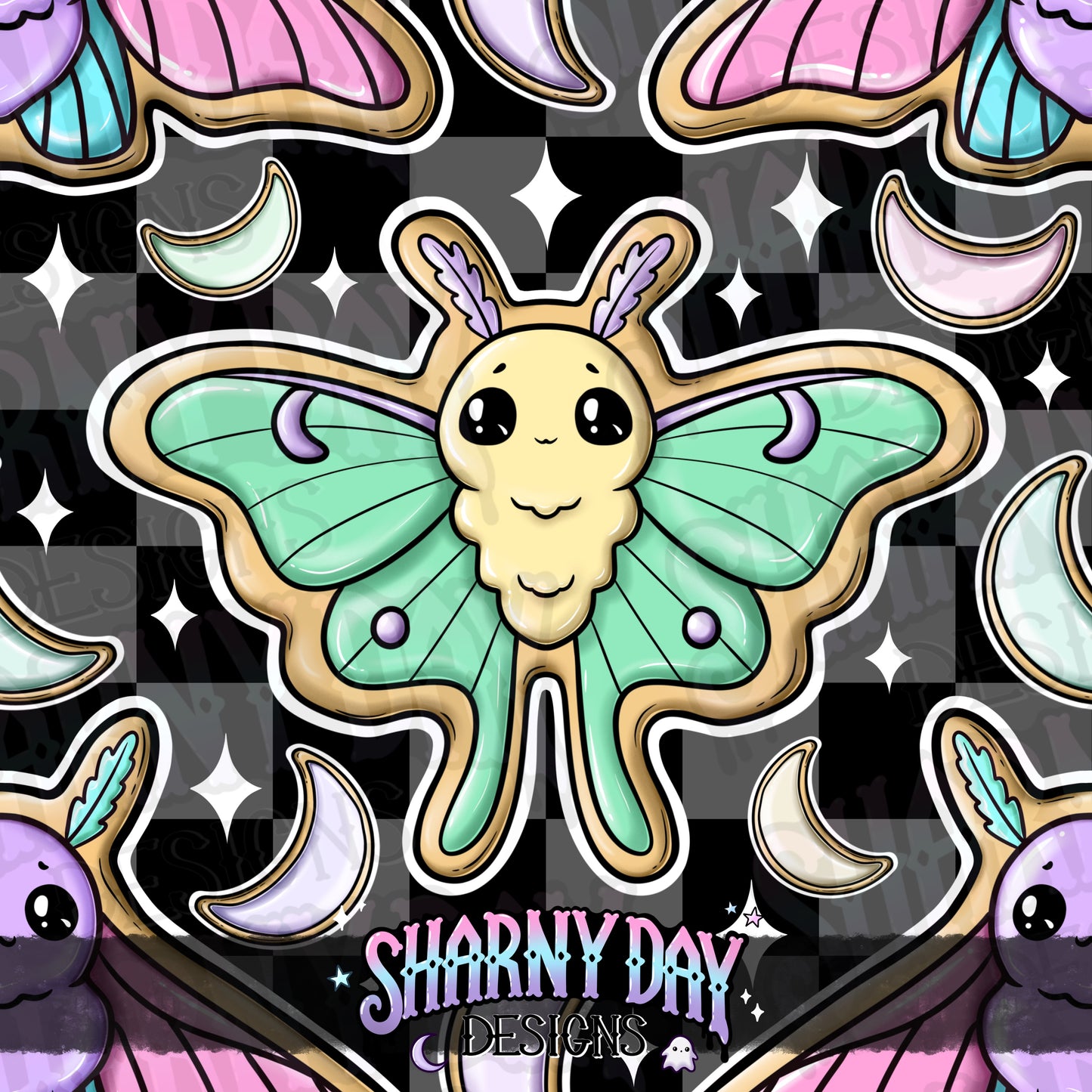 HEXTOBER - Moth Cookies Exclusive Seamless Pattern Design