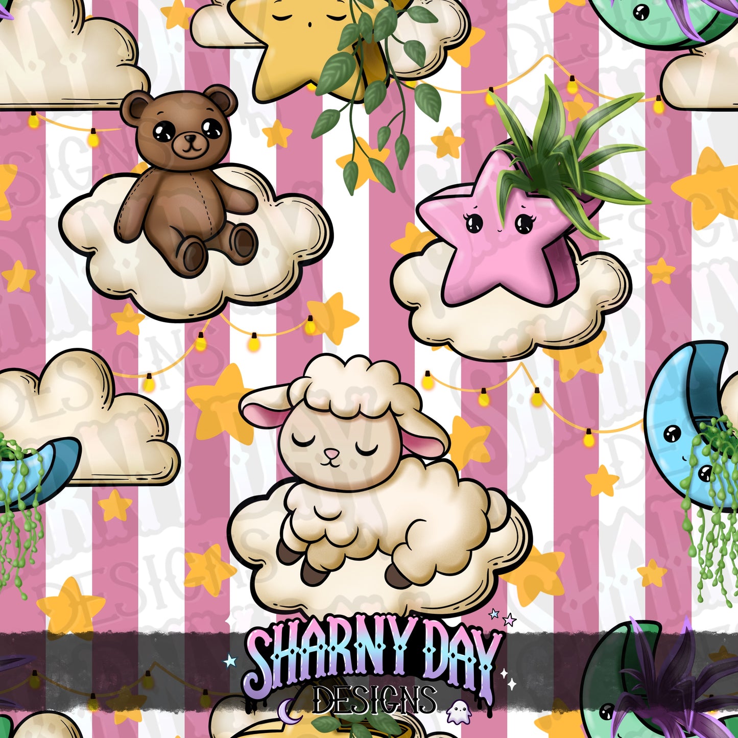Sleepy Cozy Exclusive Seamless Pattern Design