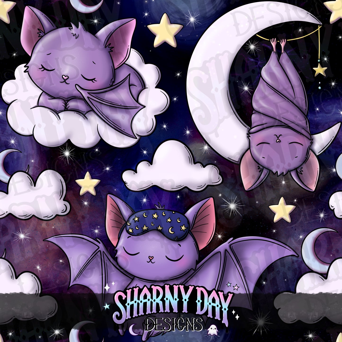 Dreamy Bats Exclusive Seamless Pattern Design