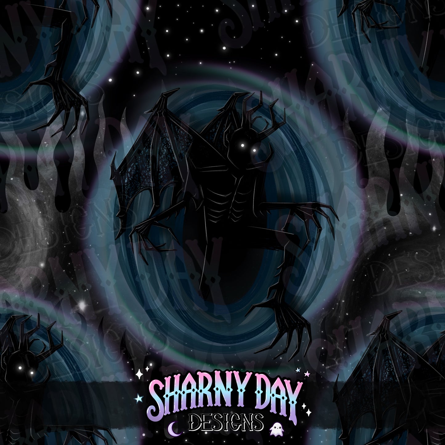 HEXTOBER - Void Demon Exclusive Seamless Pattern Design + FREE sub