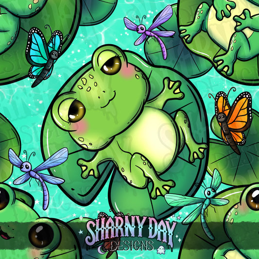 Summer Froggies Exclusive Seamless Pattern Design
