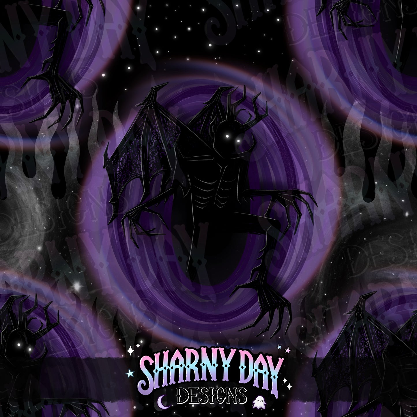 HEXTOBER - Void Demon Exclusive Seamless Pattern Design + FREE sub