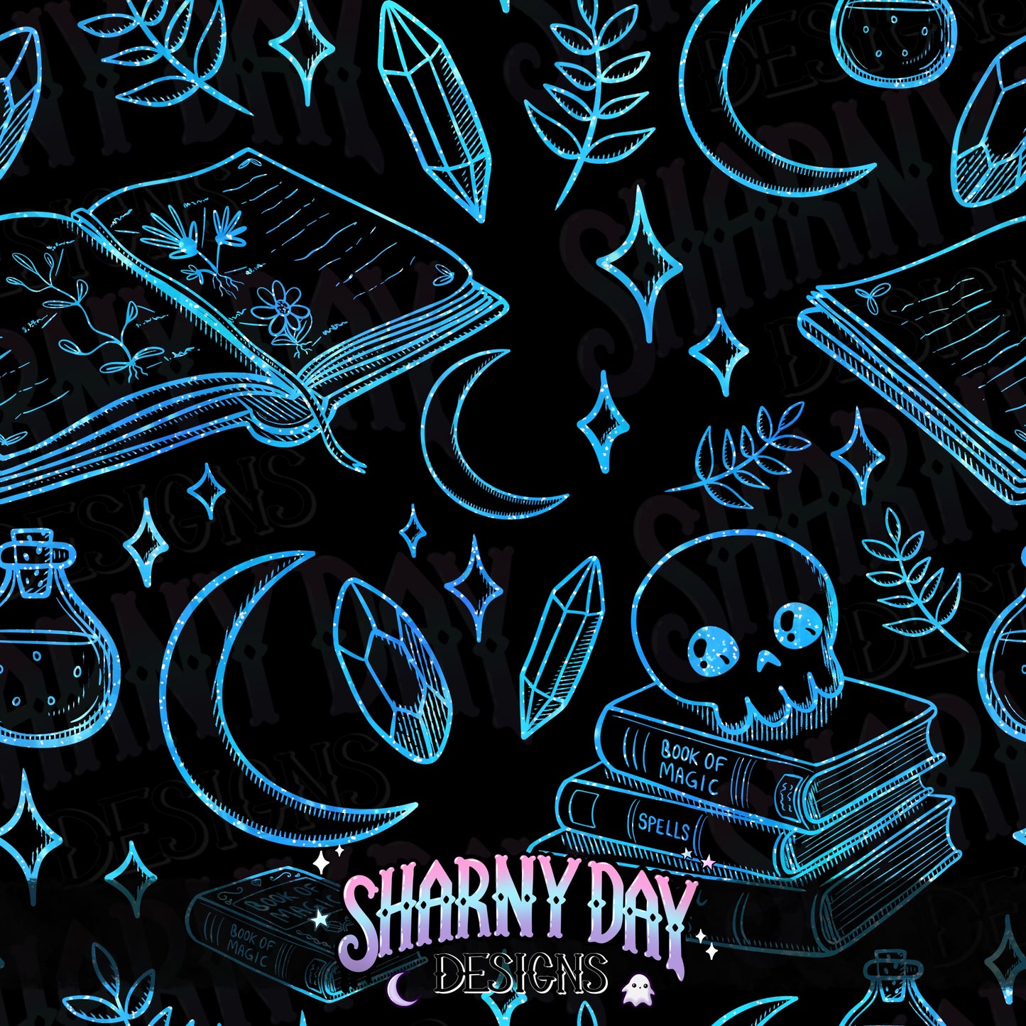 HEXTOBER - Spell Books non-exclusive Seamless Pattern Design