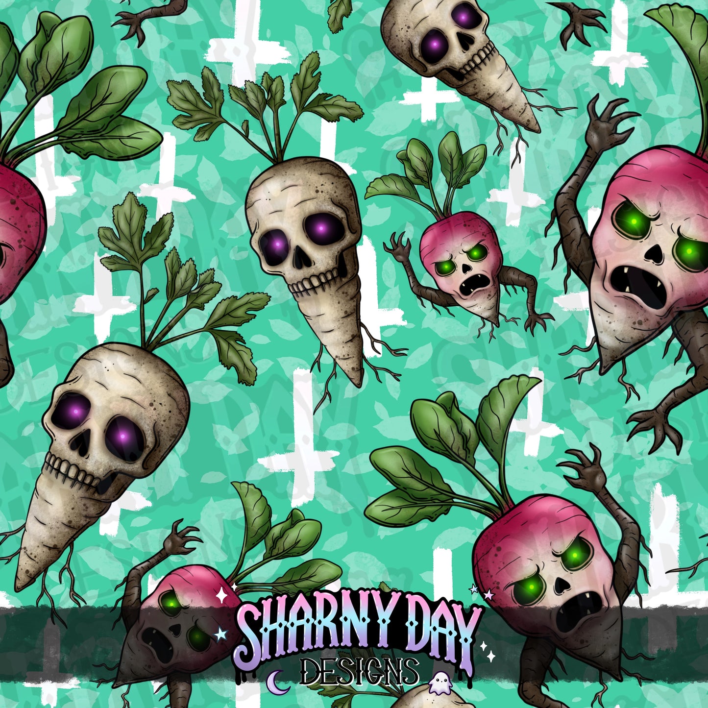 Angry Veggies Exclusive Seamless Pattern Design