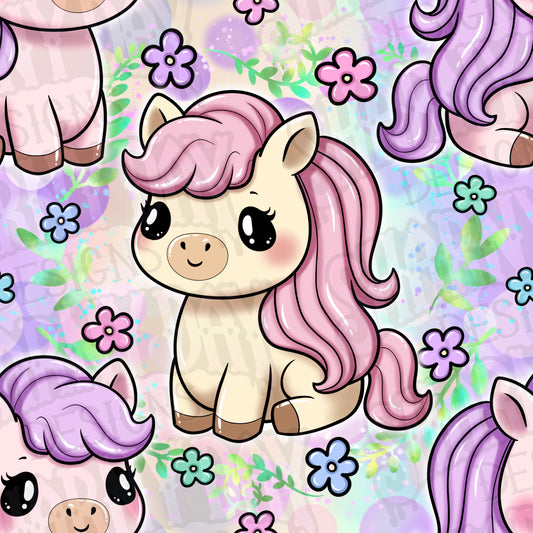 Kawaii Pony Exclusive Seamless Pattern Design