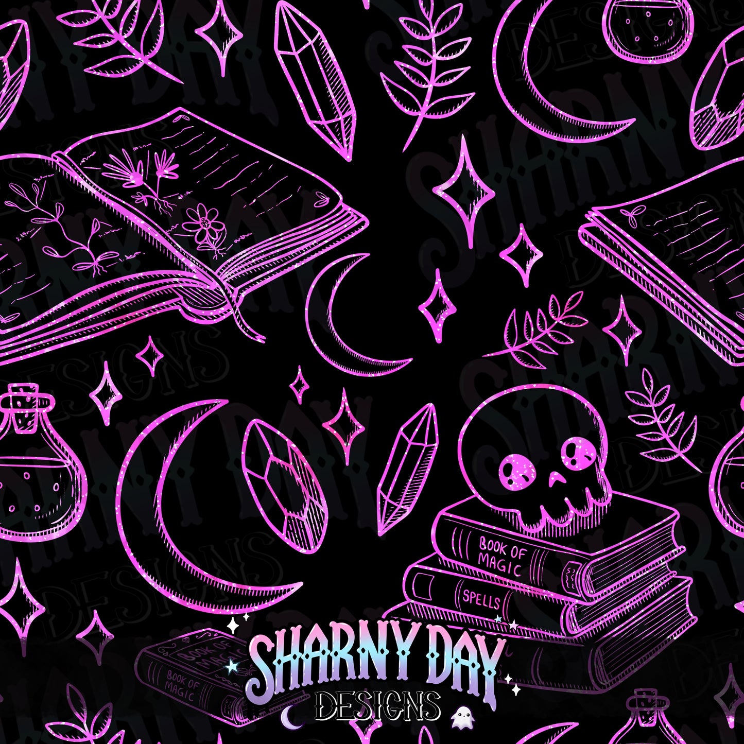 HEXTOBER - Spell Books non-exclusive Seamless Pattern Design