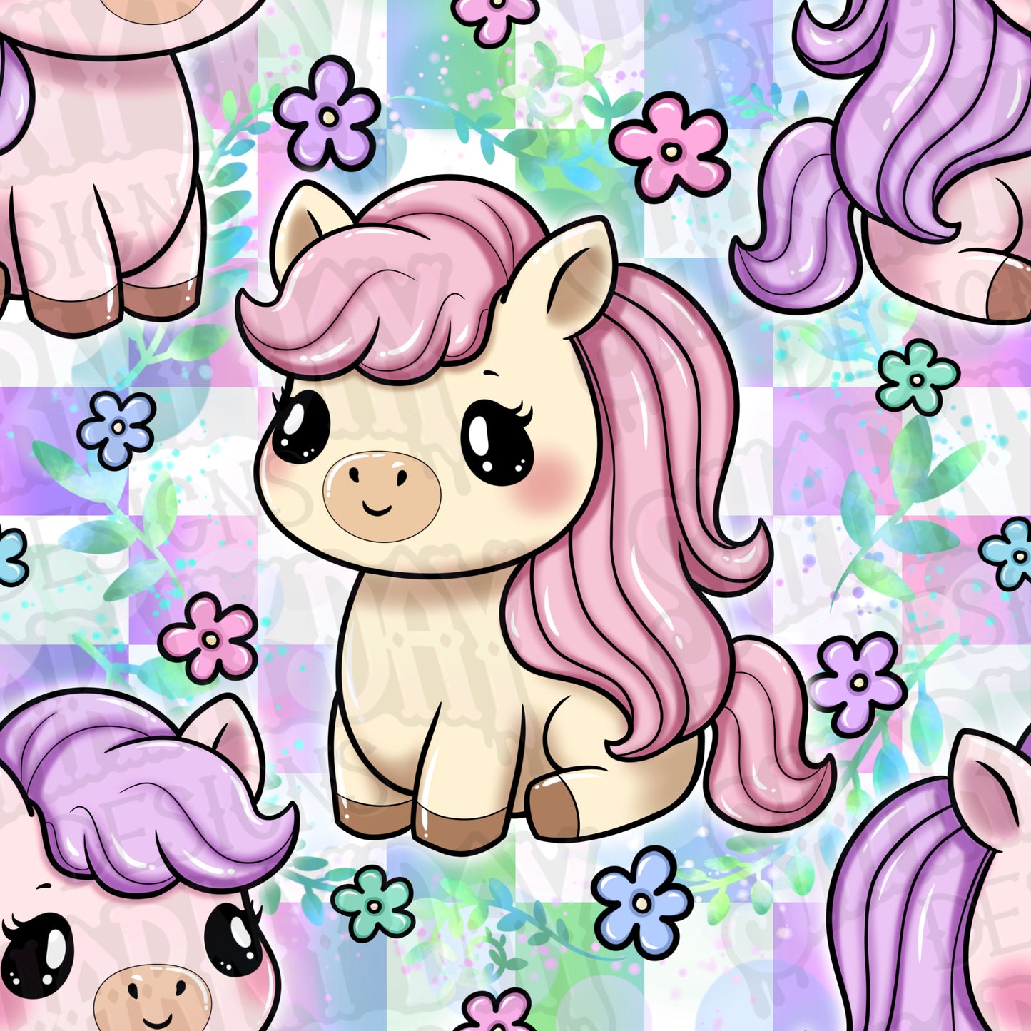 Kawaii Pony Exclusive Seamless Pattern Design