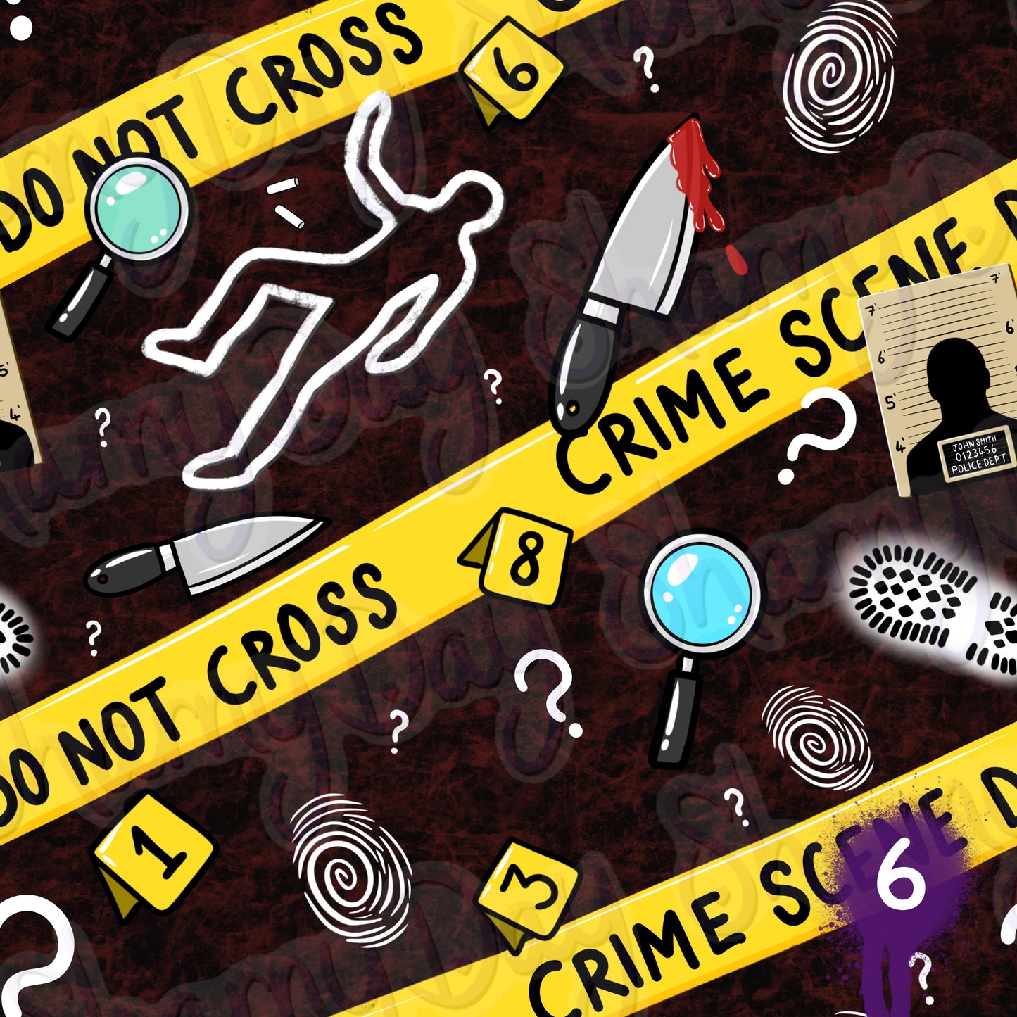 Crime Scene Exclusive Seamless Pattern