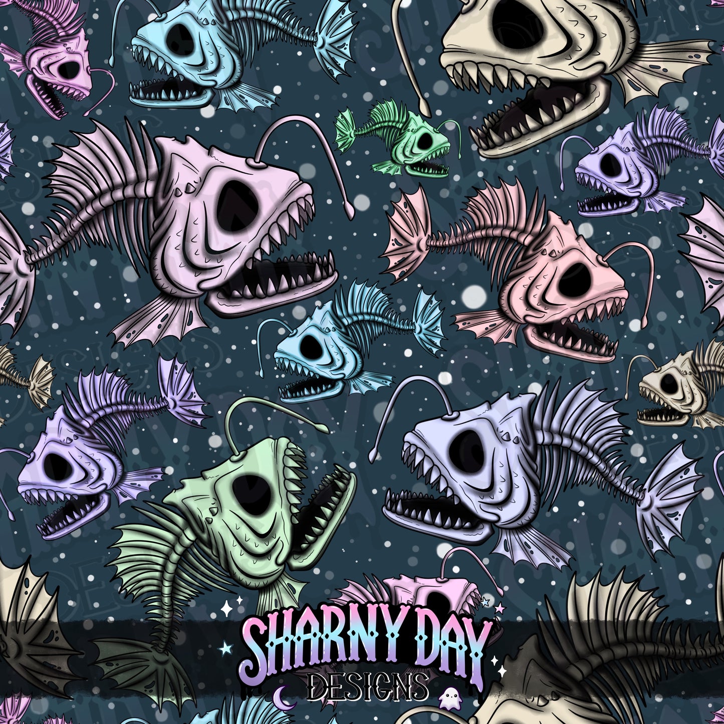 Angler Skelly Limited Seamless Pattern (2 available per colourway)