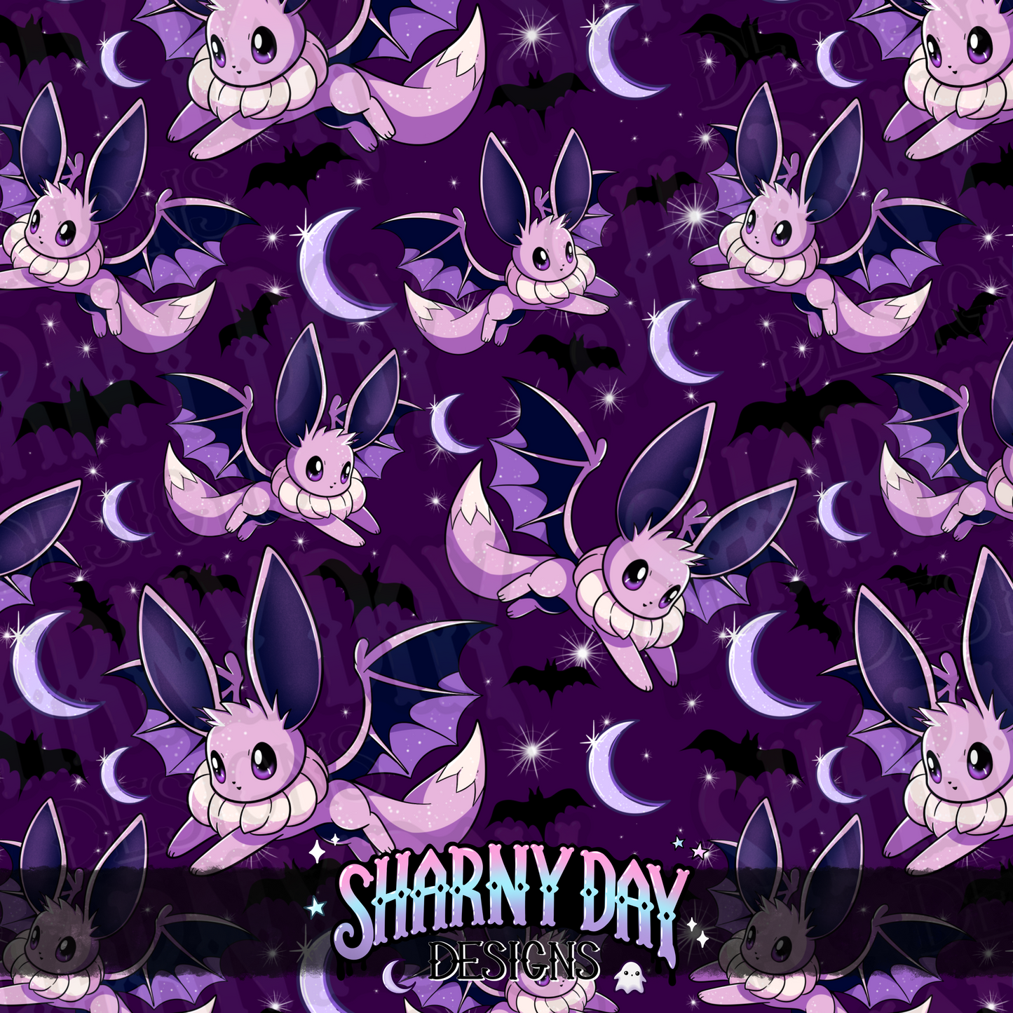 Eevee Bat non-exclusive Seamless Pattern Design