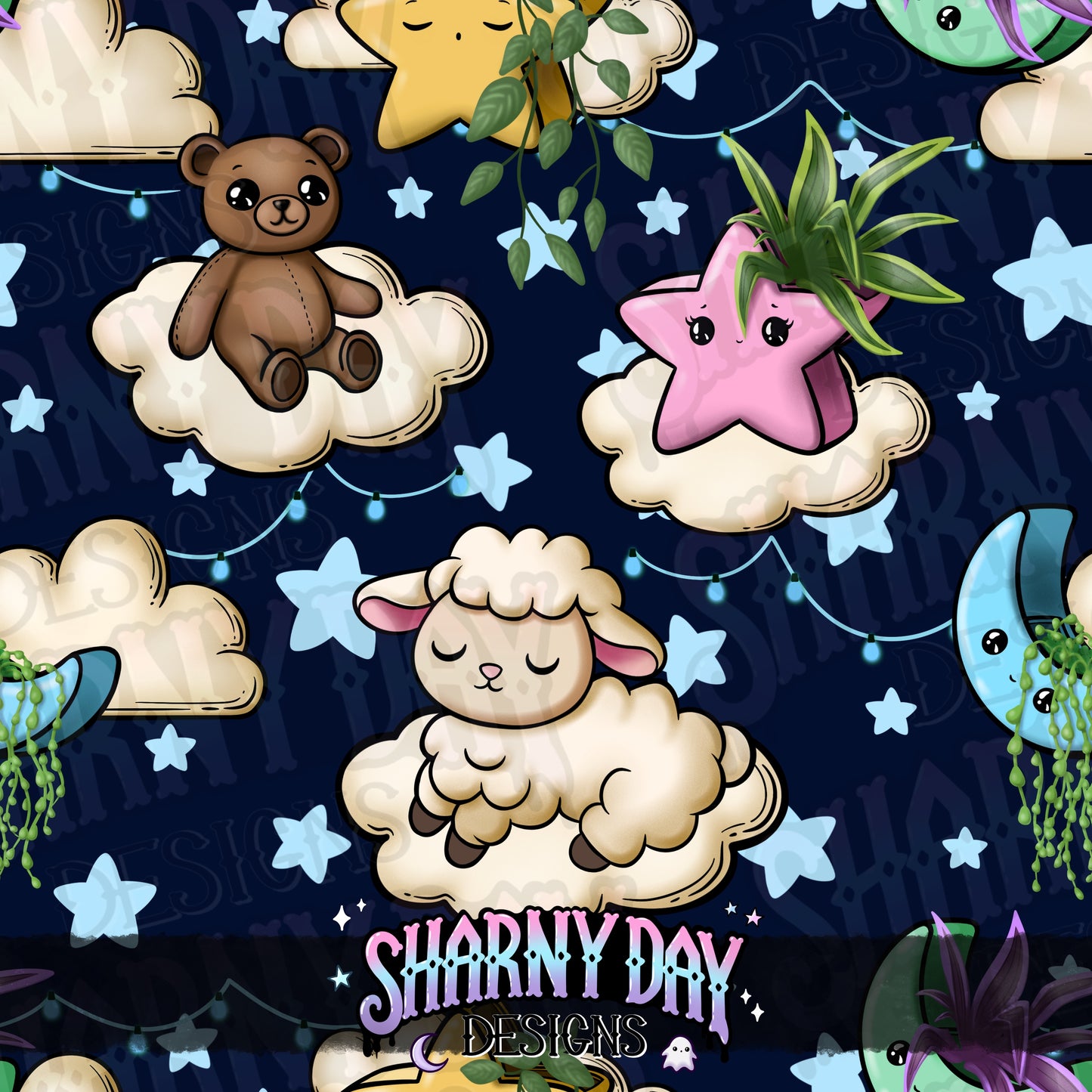 Sleepy Cozy Exclusive Seamless Pattern Design