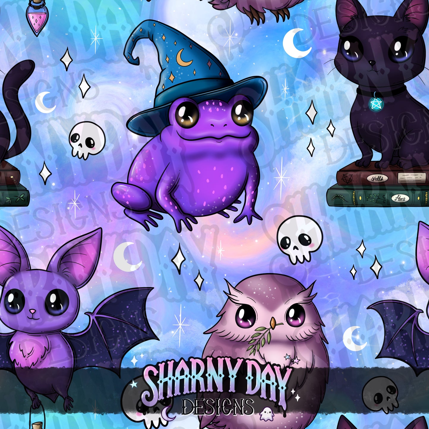 Magical Familiars Limited Seamless Pattern