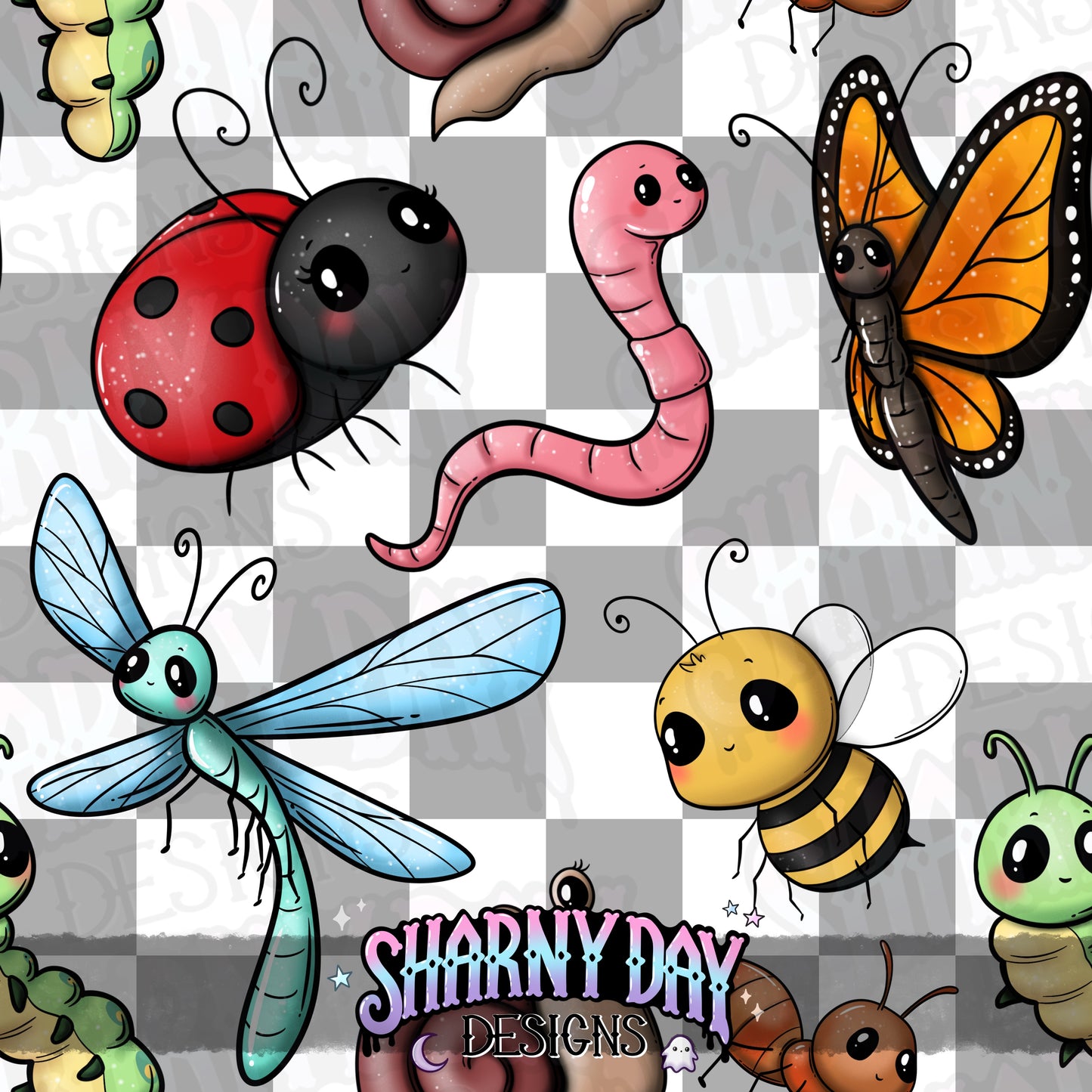Happy Bugs Exclusive Seamless Pattern Design