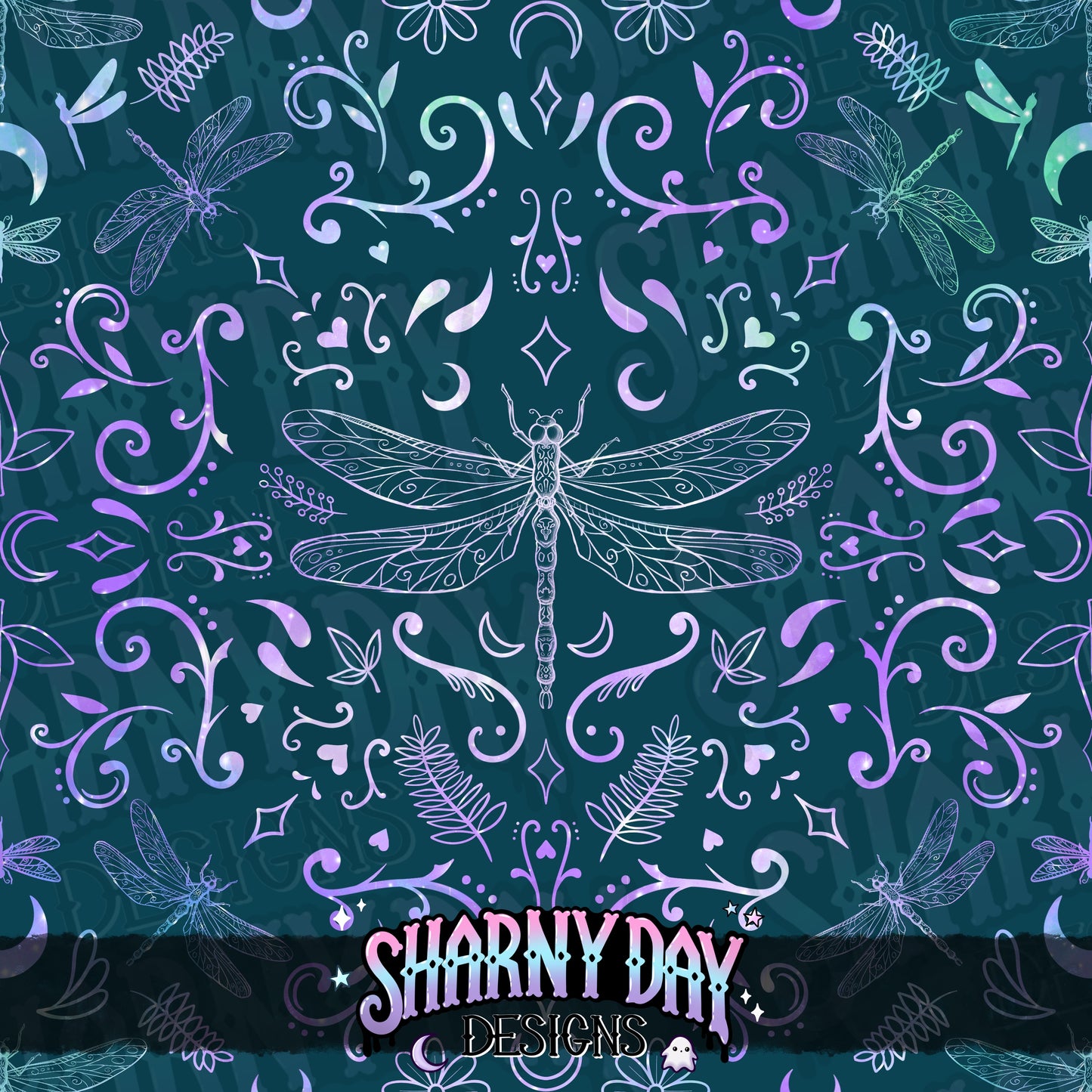 Dragonflies non-exclusive Seamless Pattern Design