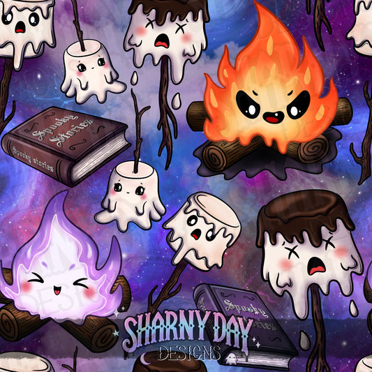 Creepy Campfire Exclusive Seamless Pattern Design