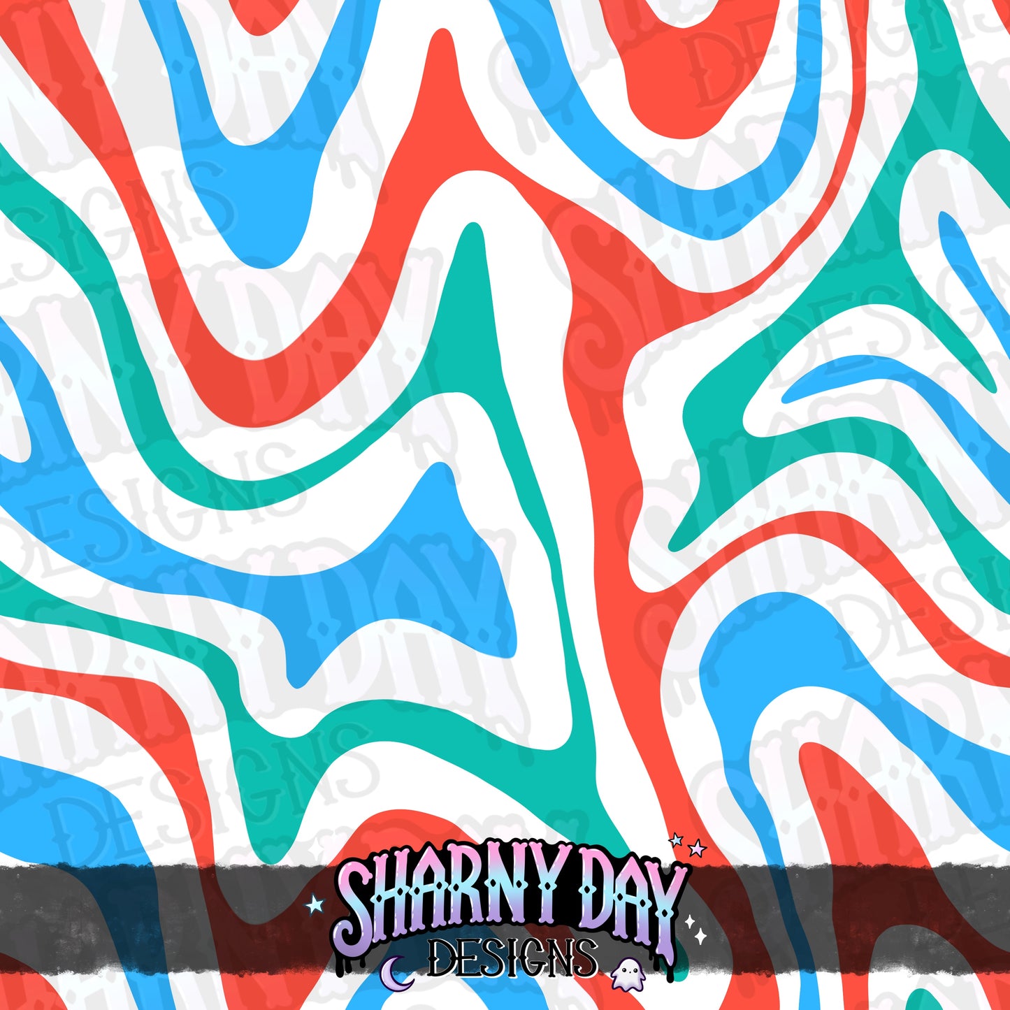 Retro Swirly Vibes Exclusive Seamless Pattern Design