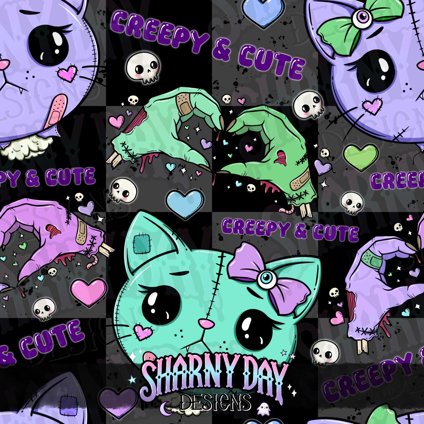 Gurokawa Kitty Exclusive Seamless Pattern Design