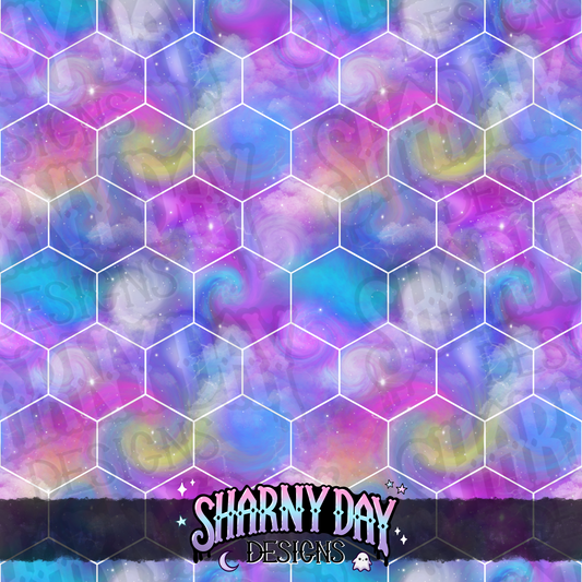 HEXTOBER - Galaxy Honeycomb non-exclusive Seamless Pattern Design