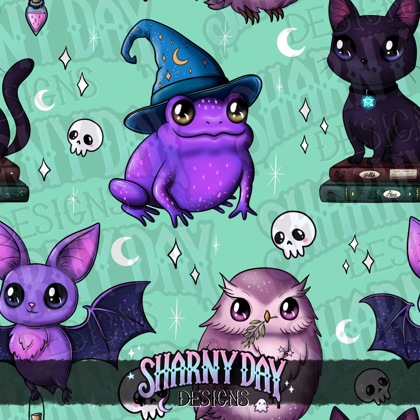 Magical Familiars Limited Seamless Pattern