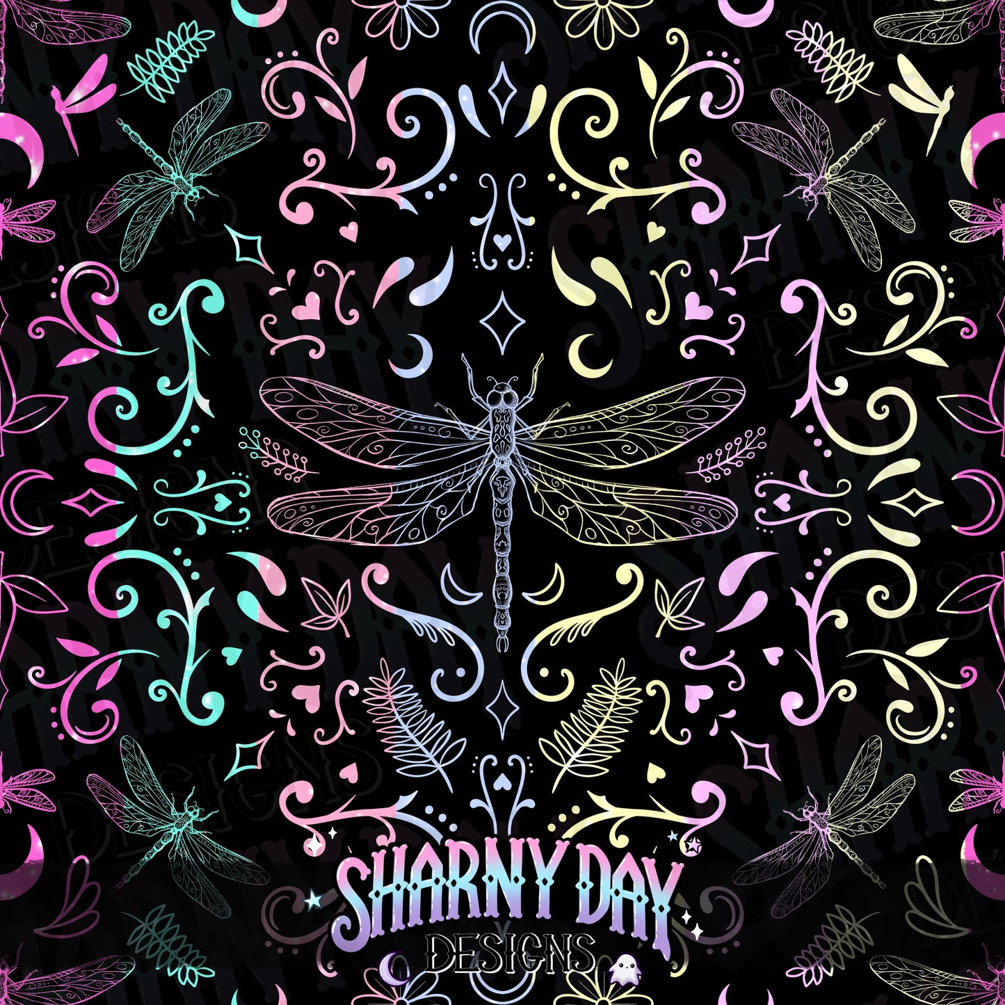 Dragonflies non-exclusive Seamless Pattern Design