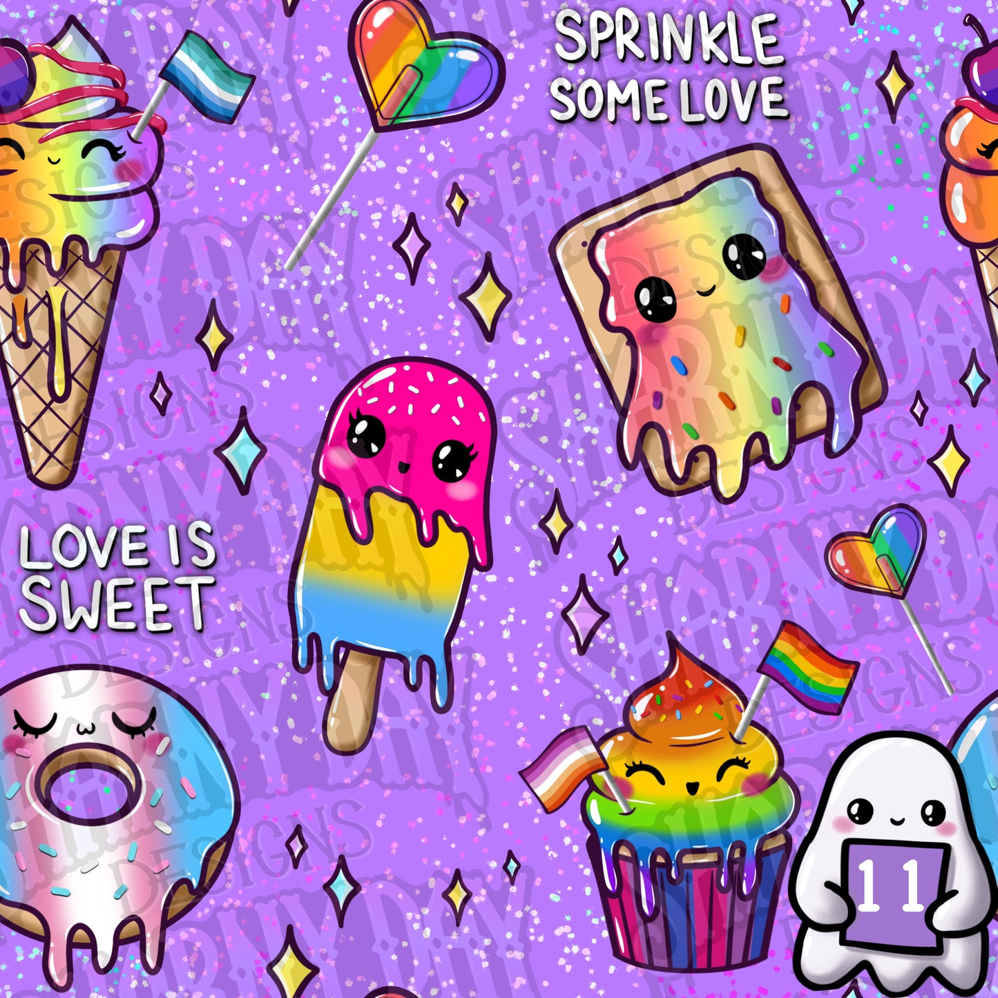 Kawaii Pride Sweet Treats Exclusive Seamless Pattern