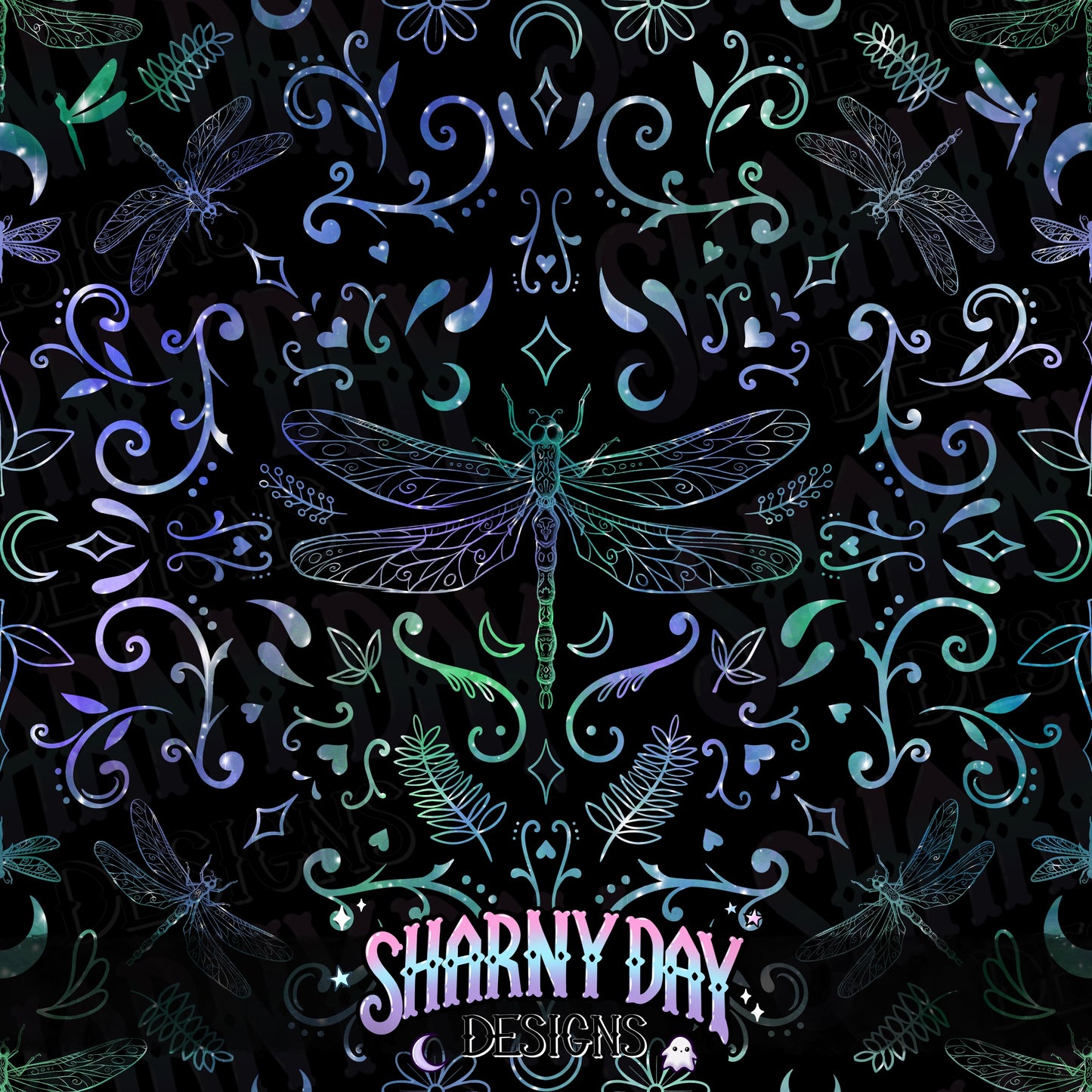 Dragonflies non-exclusive Seamless Pattern Design